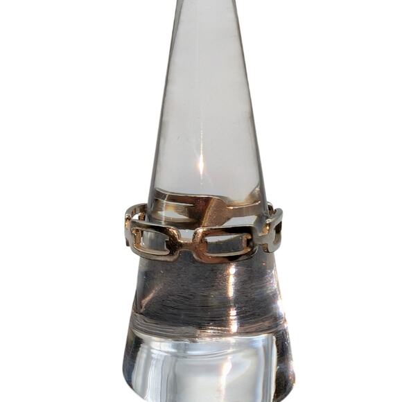 Vintage 925 Sterling Silver Chain Link Ring Size 8.5 - Picture 4 of 4